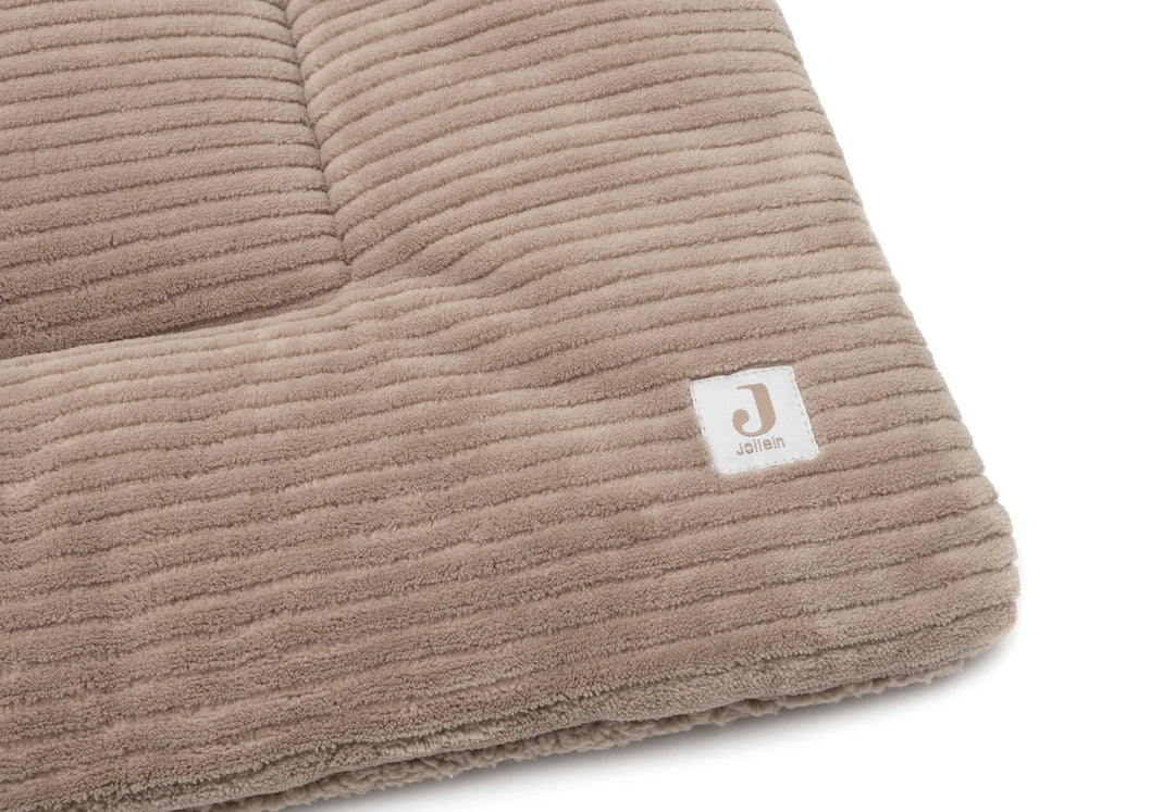 Jollein parklegger Cloudy Rib 75x95cm in Milky Coffee met teddy binnenkant