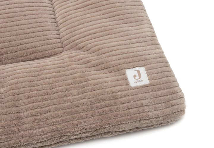 Jollein parklegger Cloudy Rib 75x95cm in Milky Coffee met teddy binnenkant