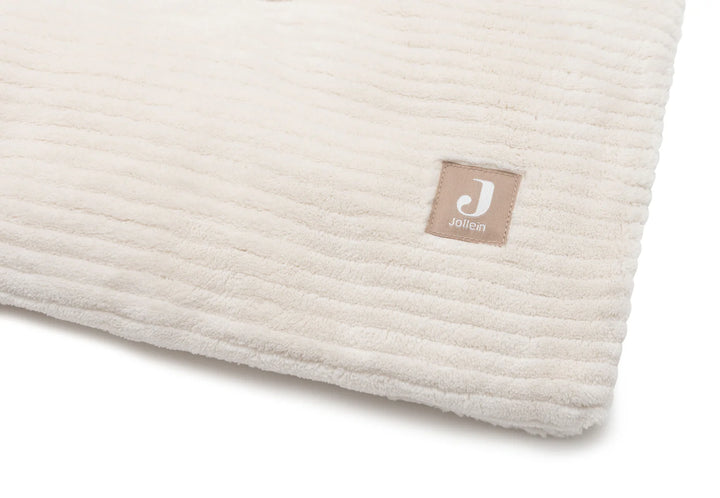 Jollein parklegger Cloudy Rib 75x95cm in Oatmeal met teddy binnenkant