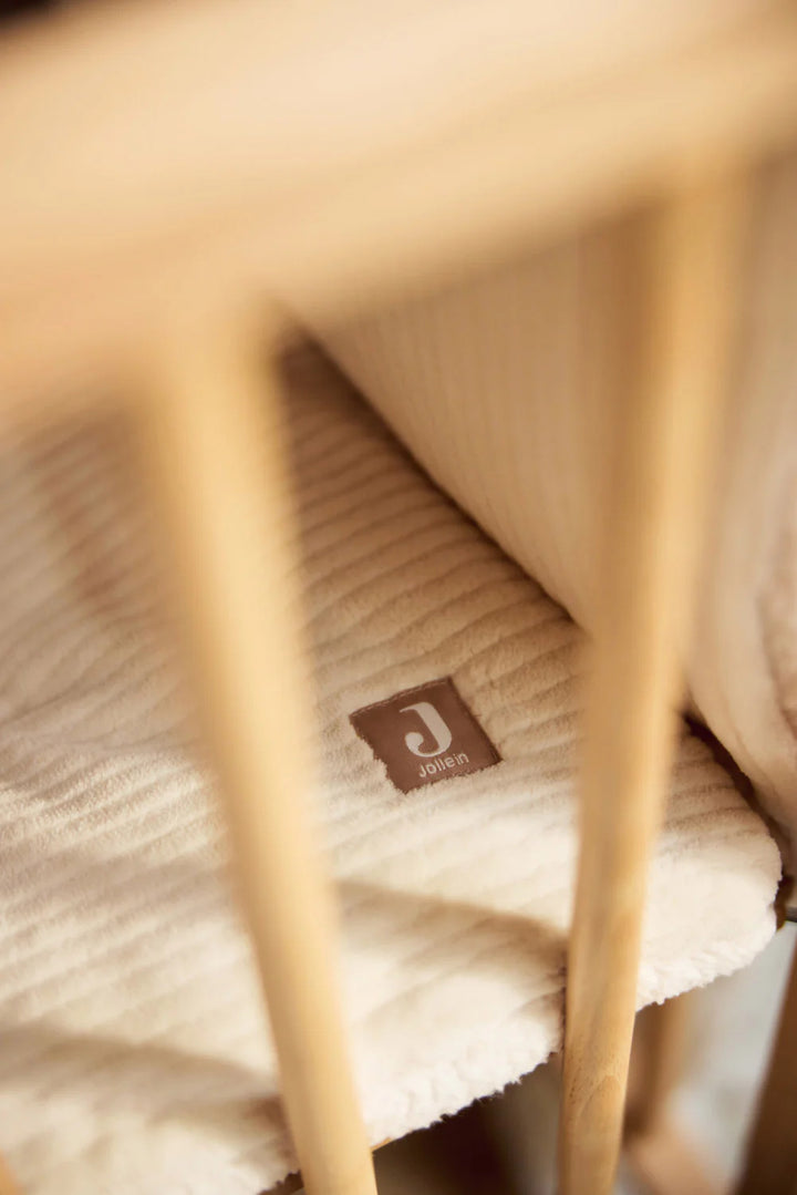 Jollein parklegger Cloudy Rib 75x95cm in Oatmeal met teddy binnenkant