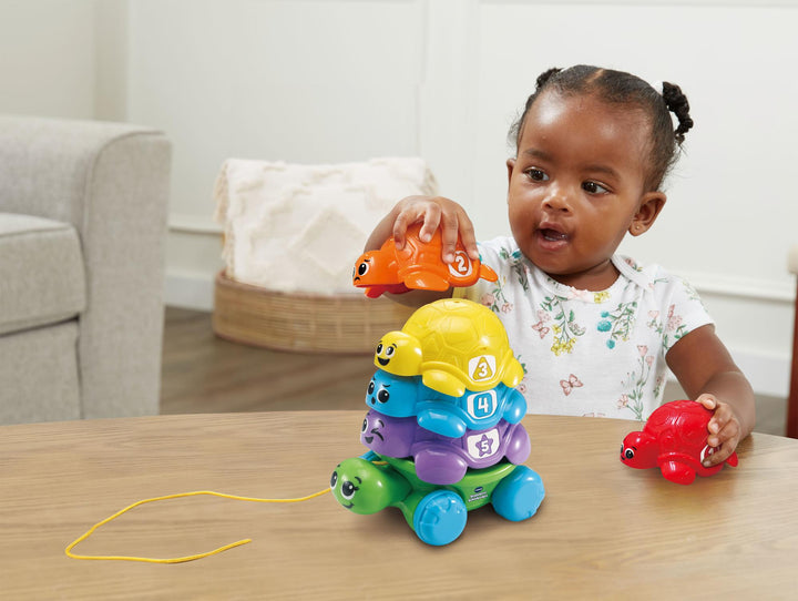 Kleurrijk Vtech stapel- en trek schildpad speelgoed voor peuters