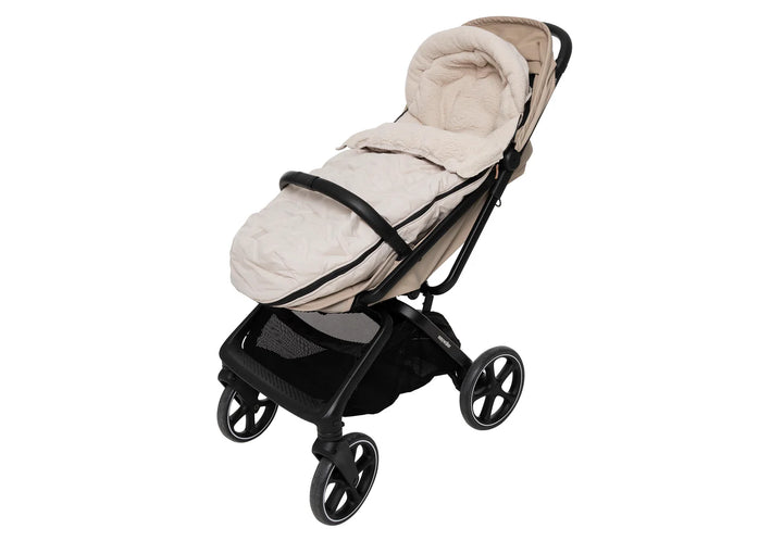 Jollein voetenzak Embossed Sand voor buggy en kinderwagen met teddy fleece binnenkant