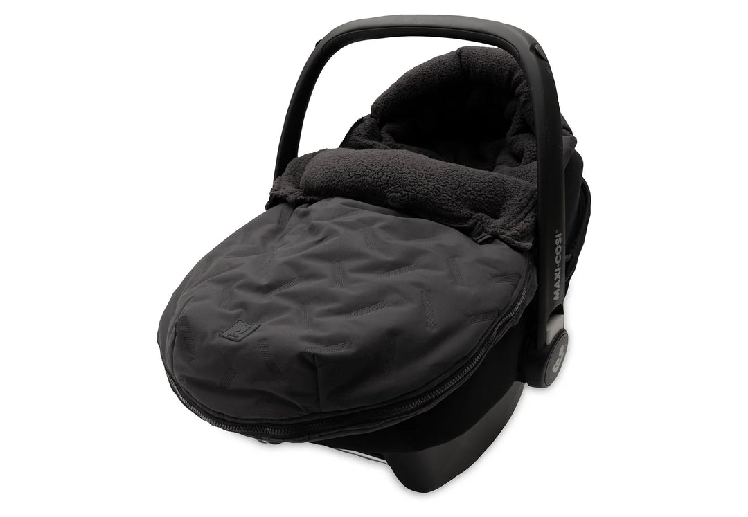 Jollein - Voetenzak Groep 0+ 3/5-punts Gordel Embossed | Nearly Black