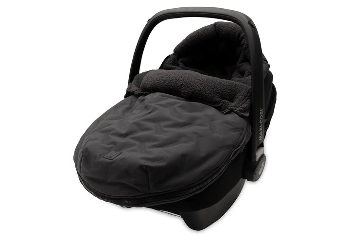 Jollein - Voetenzak Groep 0+ 3/5-punts Gordel Embossed | Nearly Black