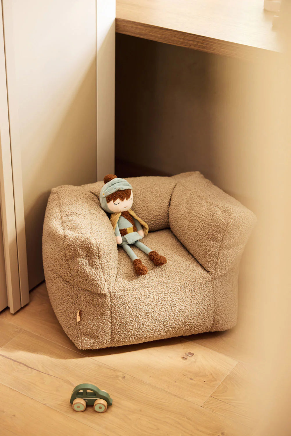 Kinderfauteuil Jollein Teddy in zandkleur Warm Sand