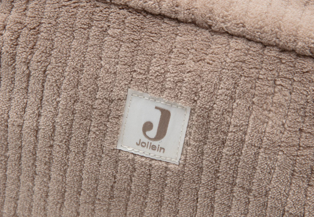 Jollein toilettas Cloudy Rib Milky Coffee met leaf print binnenkant