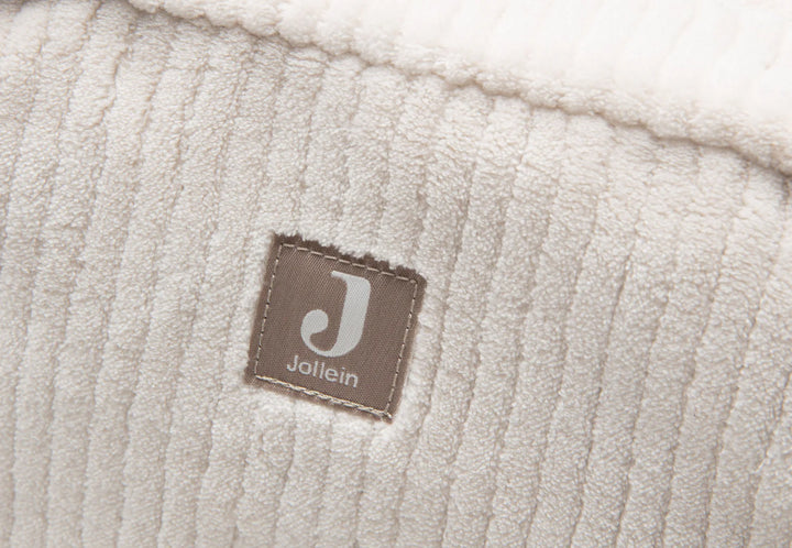 Jollein toilettas Cloudy Rib Oatmeal met leaf print binnenkant