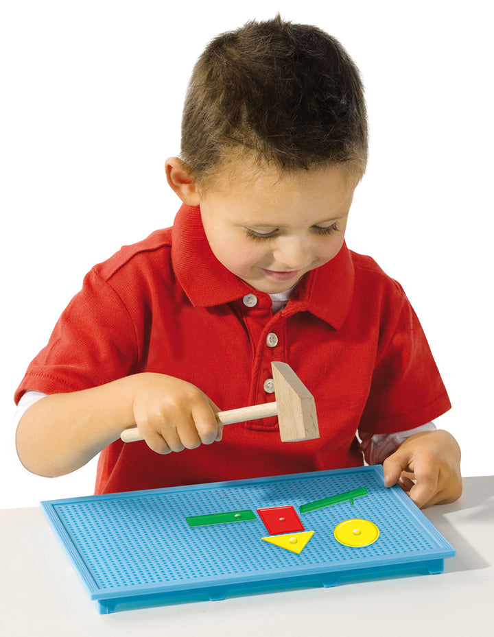 Ses Creative spel Mijn Eerste Hamertje Tik met houten hamer en kunststof vormpjes, geschikt voor kinderen vanaf 1 jaar.