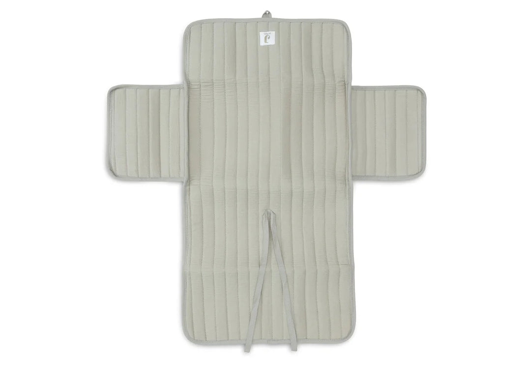 Jollein verzorgingsmatje hydrofiel Olive Green met opbergvakken en striksluiting