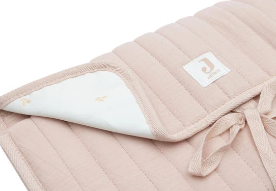 Jollein verzorgingsmatje hydrofiel Wild Rose met opbergvakken en striksluiting