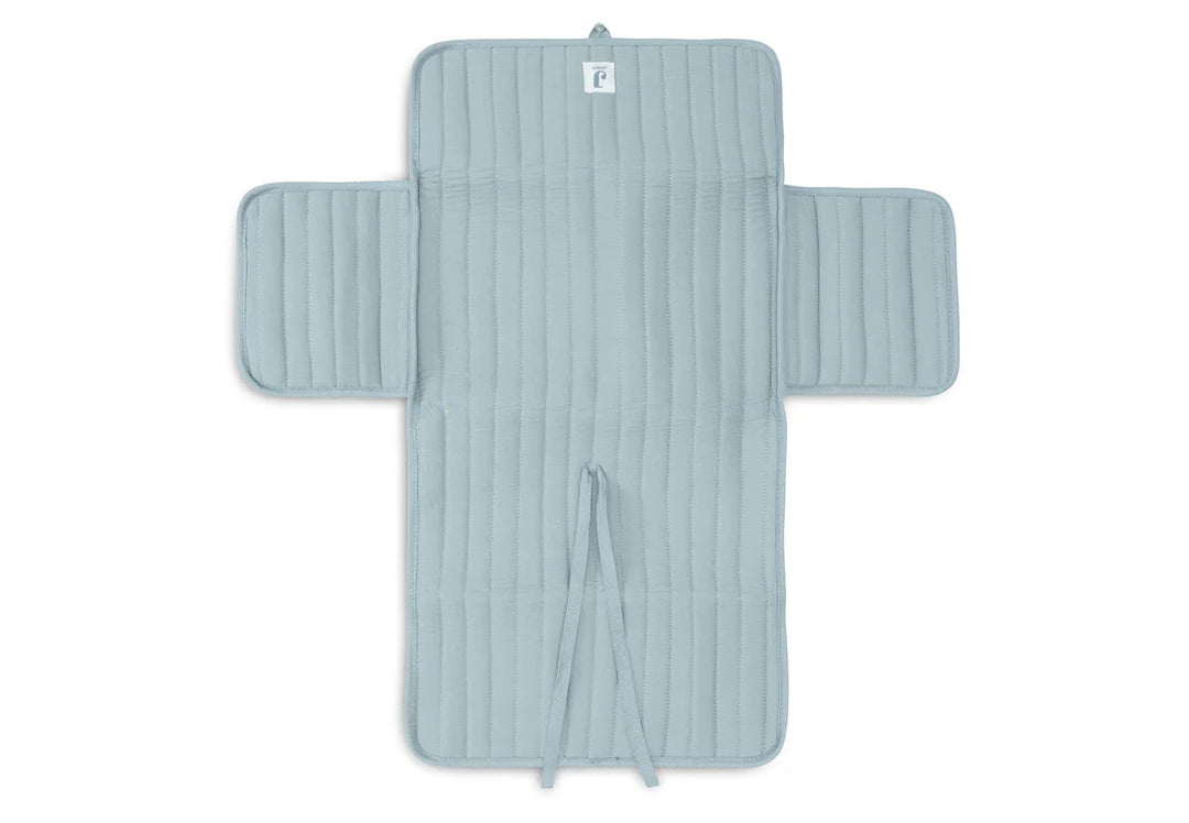 Jollein verzorgingsmatje hydrofiel Sea Green met opbergvakken en striksluiting