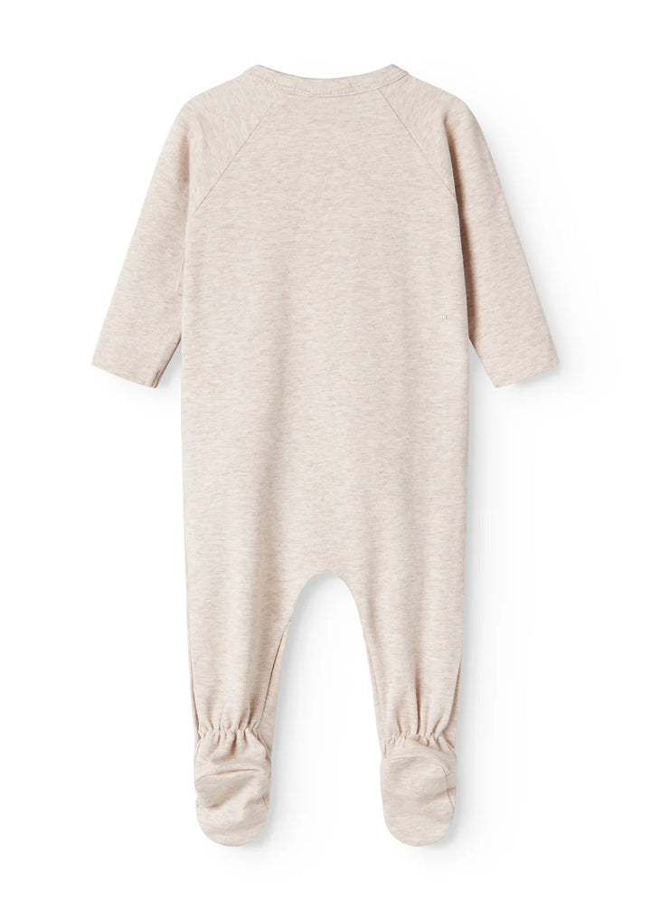 MarMar baby pyjama met voetjes en wikkelsluiting in beige melange