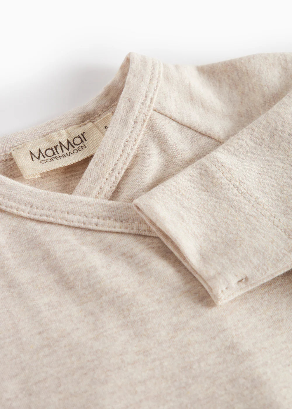 MarMar baby pyjama met voetjes en wikkelsluiting in beige melange