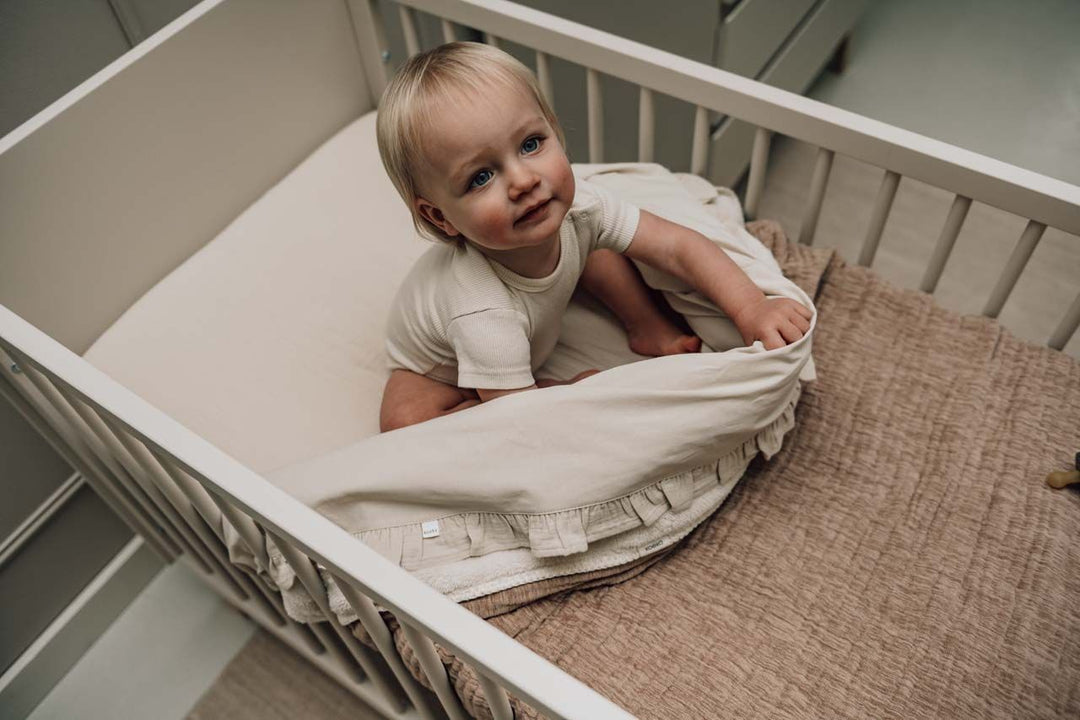Koeka Rivoli ledikantdeken in Warm White, 75x100 cm, teddy gevoerd, ideaal voor ledikant, kinderwagen of autostoel