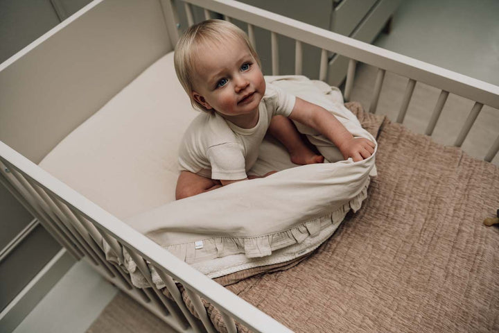 Koeka Rivoli ledikantdeken in Warm White, 75x100 cm, teddy gevoerd, ideaal voor ledikant, kinderwagen of autostoel