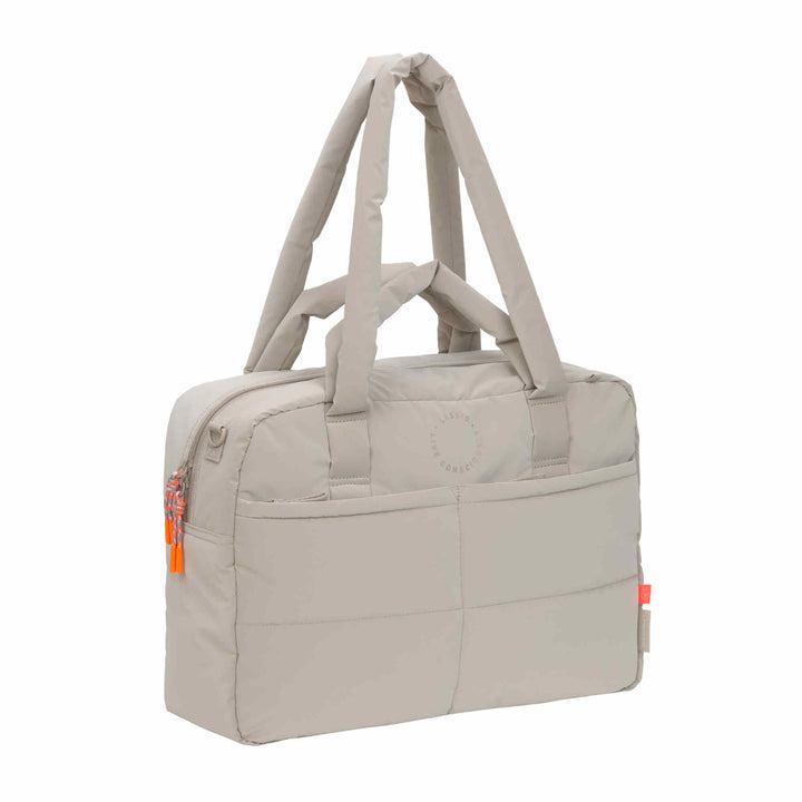 Beige Lässig verzorgingstas met laptopvak en kinderwagenbevestiging