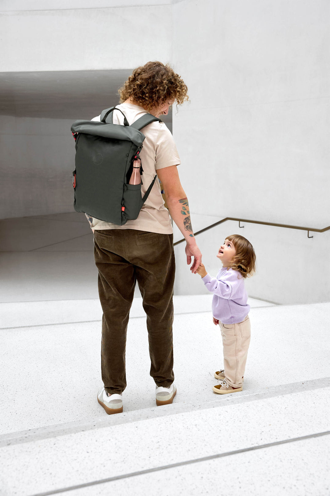 Groene Lässig Outdoor Rolltop rugzak met laptopvak en uitbreidbaar volume