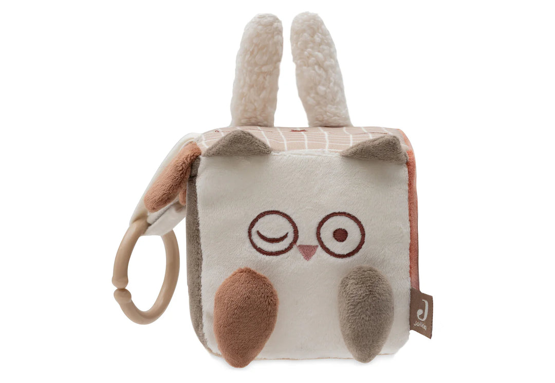 Jollein activiteitenkubus Animal Friends met dieren, rammelaar en knisperstof