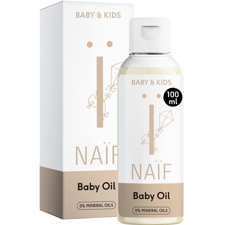 Naïf verzachtende babyolie 100ml met kokos en zonnebloemolie, voor babymassage
