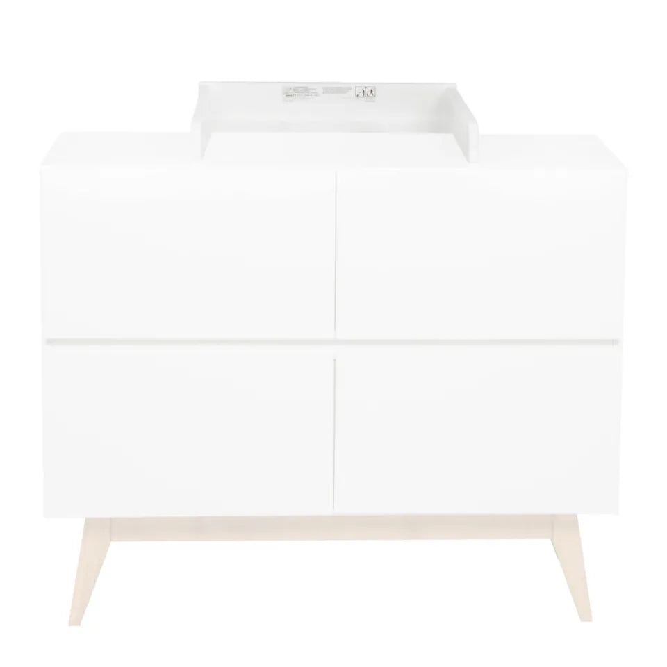 Quax Trendy Commode Extensie - Wit met vier afgeremde laden en geheime handgrepen