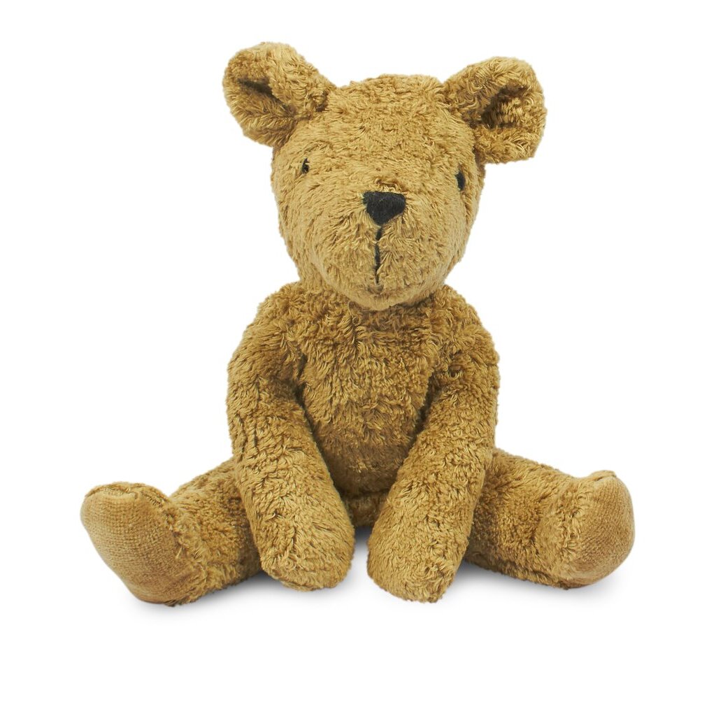 Senger knuffel beer small in beige, van biologisch katoen en wol