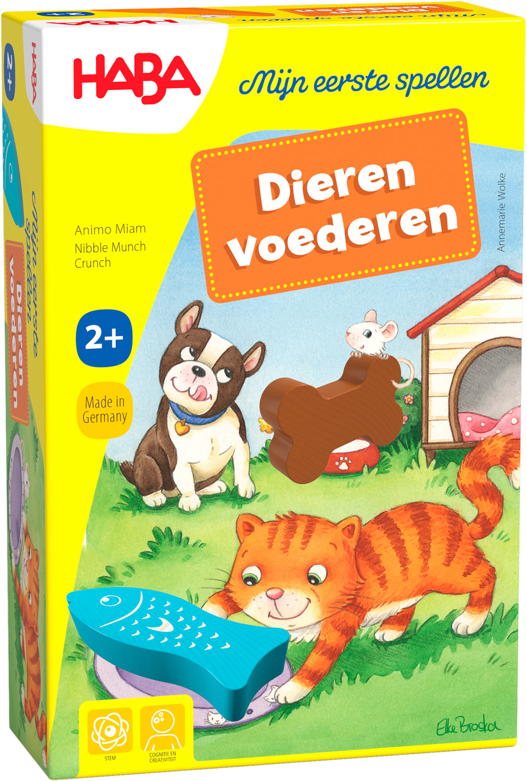 Haba spel Mijn Eerste Spellen Dieren Voederen, educatief ordeningsspel voor kinderen vanaf 2 jaar met houten voerblokjes en dierenkaartjes