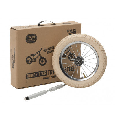 Trybike uitbreidingsset Trike Kit met vintage spaakwiel en rubberband
