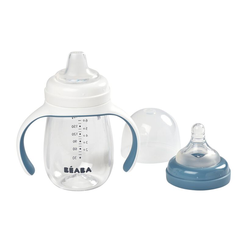 Béaba 2in1 drinkbeker Windy Blue met speen en tuit, 210ml, afneembare handgrepen