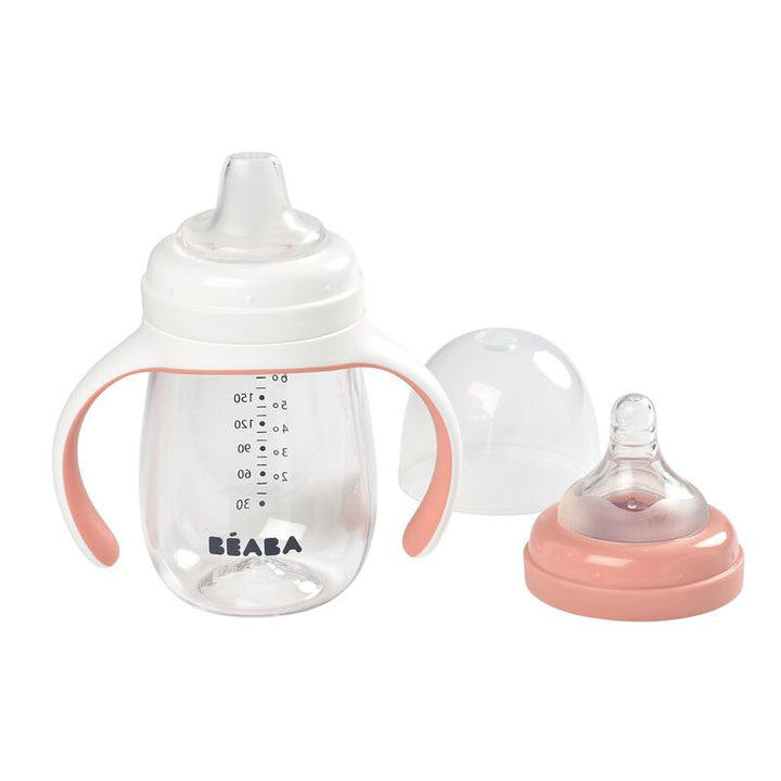 Béaba 2in1 drinkbeker Old Pink met speen en tuit, 210ml, afneembare handgrepen