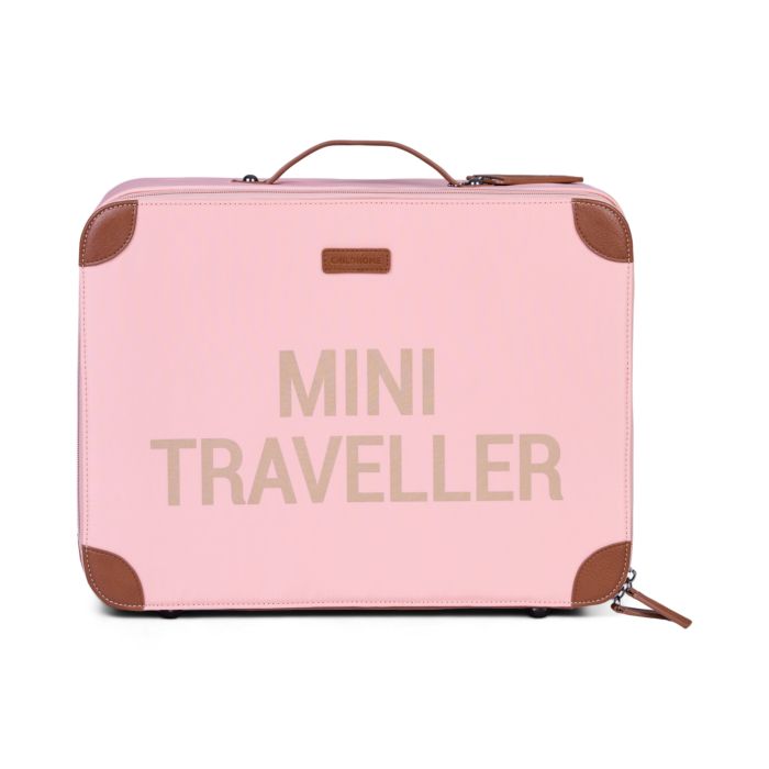 Roze Mini Traveller kinderkoffer van Childhome met draagriem