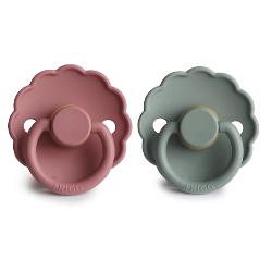 Fopspeen Frigg Daisy Latex Dusty Rose / Lily Pad (2pack) mt 6-18m