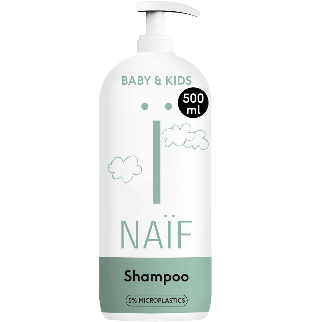 Naïf milde babyshampoo 500ml met kokosafgeleide reinigers en hypoallergene geur