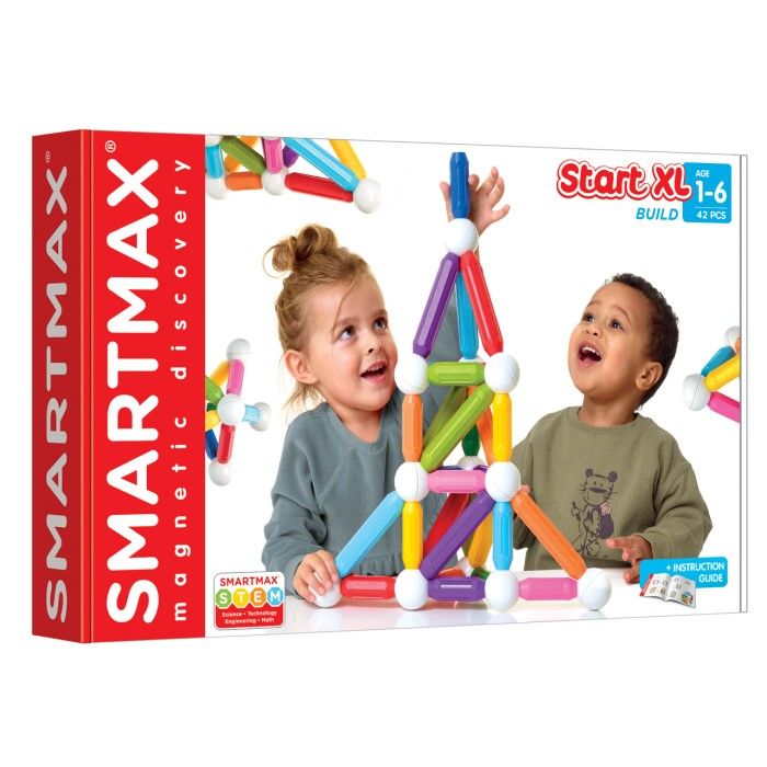 SmartMax Start XL set met 42 magnetische bouwstukken voor kinderen.