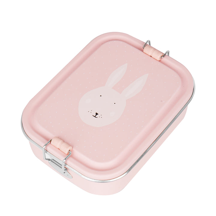 Lunchbox Trixie Mrs. Rabbit, roestvrij staal met diertje op het deksel en clipsluiting