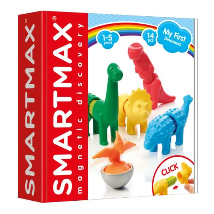 SmartMax My First Dinosaurs magnetisch speelgoed, kleurrijke dino-onderdelen voor kinderen van 1-5 jaar.