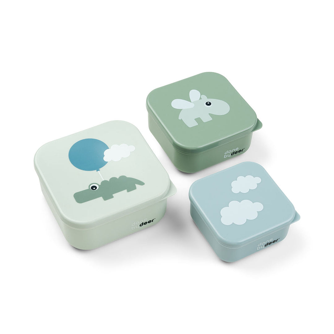 Set van 3 groene snackdoosjes Done by Deer met Croco