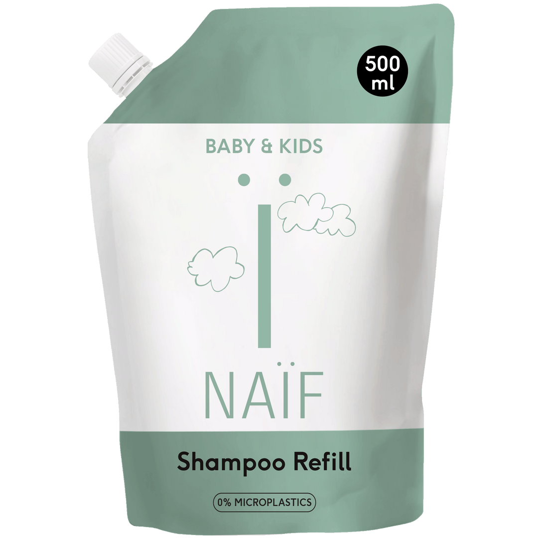 Naïf navulling shampoo 500ml voor baby’s en kids met gevoelige hoofdhuid