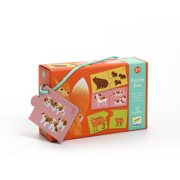 Djeco Puzzel Duo Baby Dieren – Combinatiepuzzel met dieren en hun baby’s, ideaal voor kinderen vanaf 2 jaar