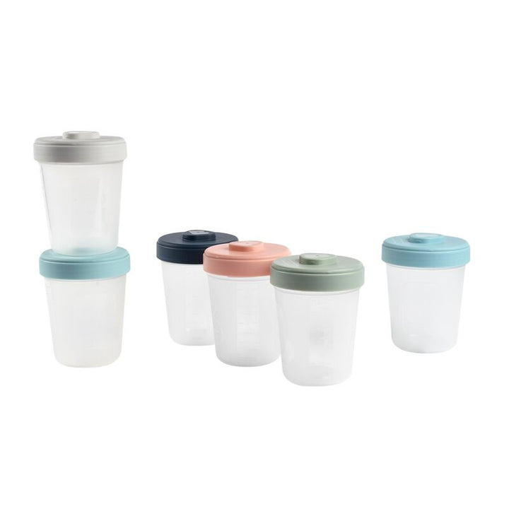 Set van 6 Béaba Clipporties bewaarpotjes 250ml, stapelbaar en BPA-vrij