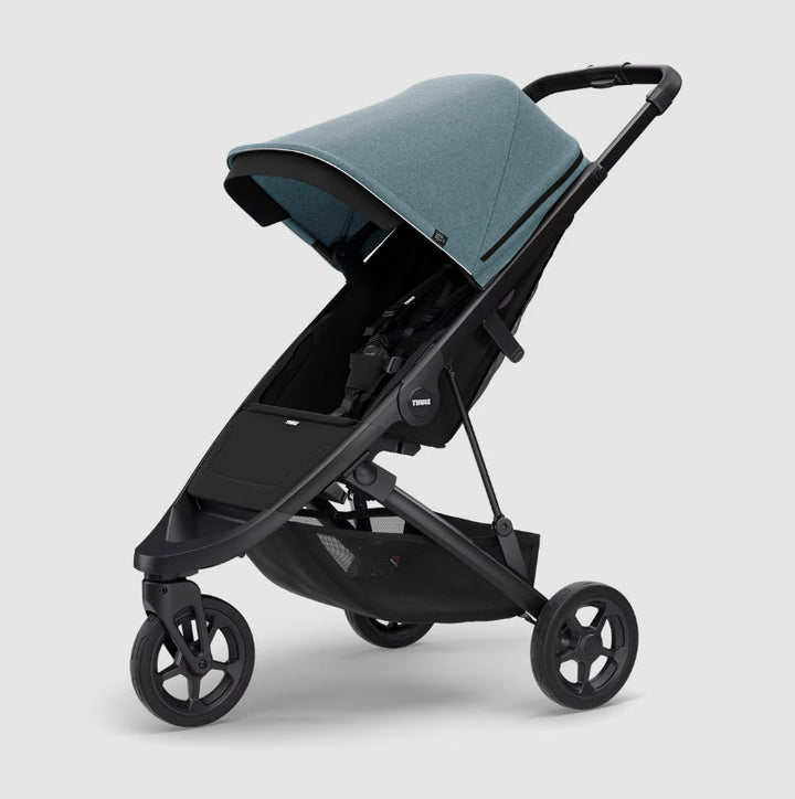 Thule Spring Buggy - Teal Melange on Black, lichtgewicht en eenvoudig opvouwbaar