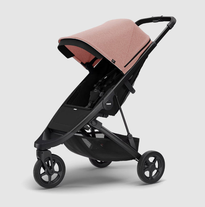 Thule Spring Buggy - Misty Rose on Black, lichtgewicht en eenvoudig opvouwbaar