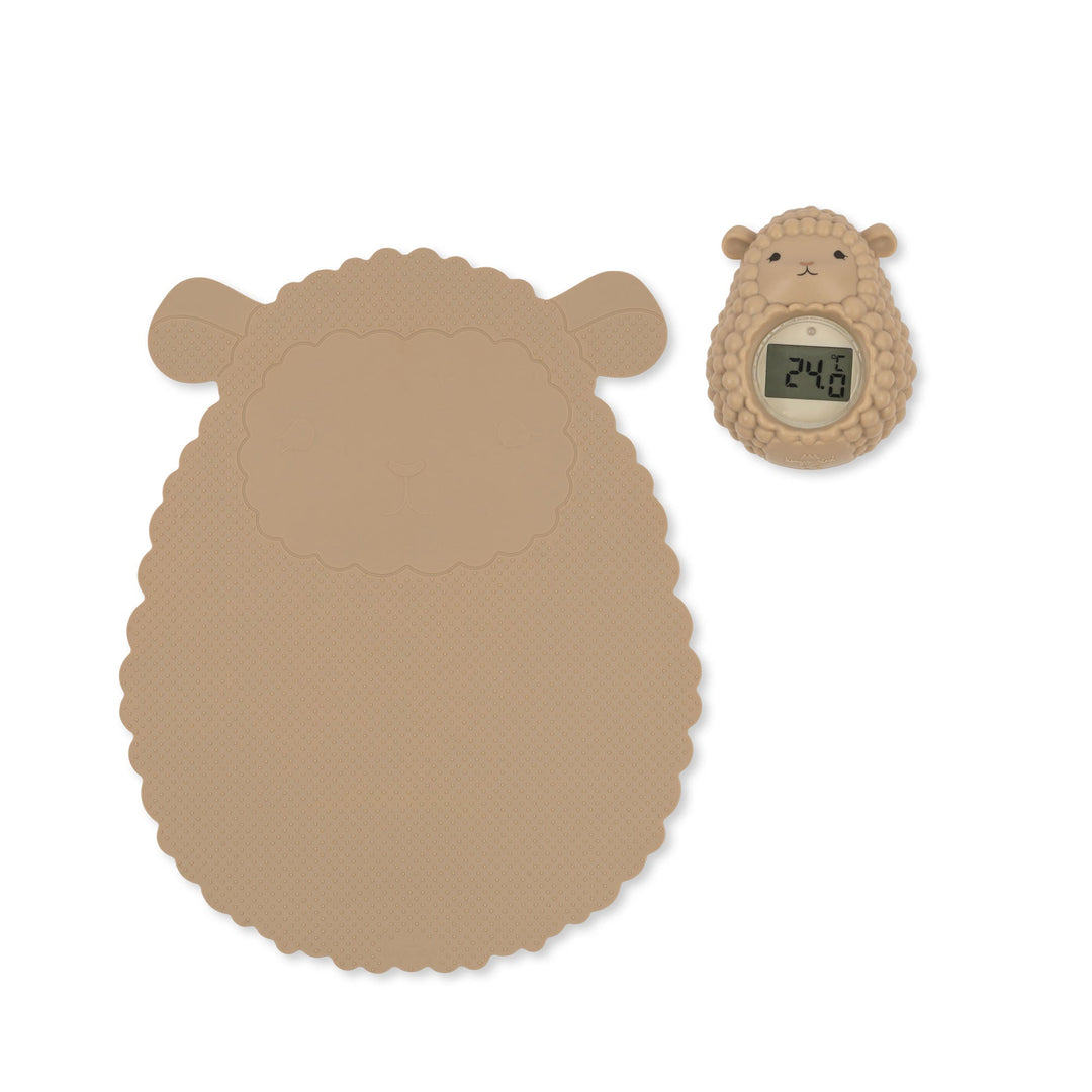 Silicone Badmat + Thermometer Sheep Warm Clay