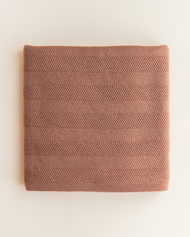 Dik Hvid deken Freddie in Terracotta merinowol, 70x100 cm