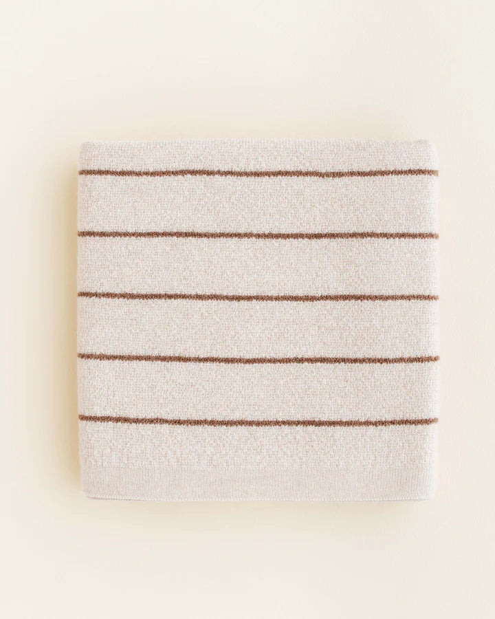 Hvid deken Harry 70x100 cm in Cream/Mocha, gebreid merinowol