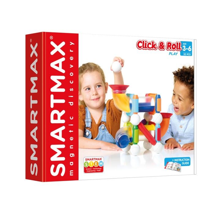 Kind speelt met magnetische SmartMax Click & Roll ballenbaan.