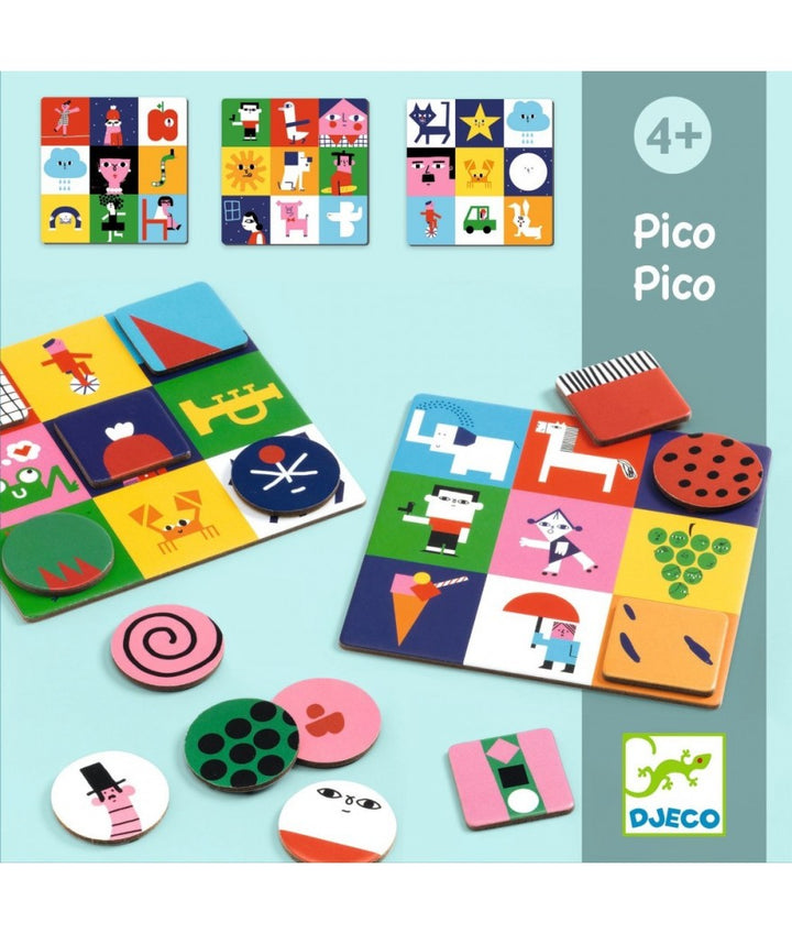 Djeco Vormen Pico Pico – lottospel en memory met vormen en motieven voor kinderen