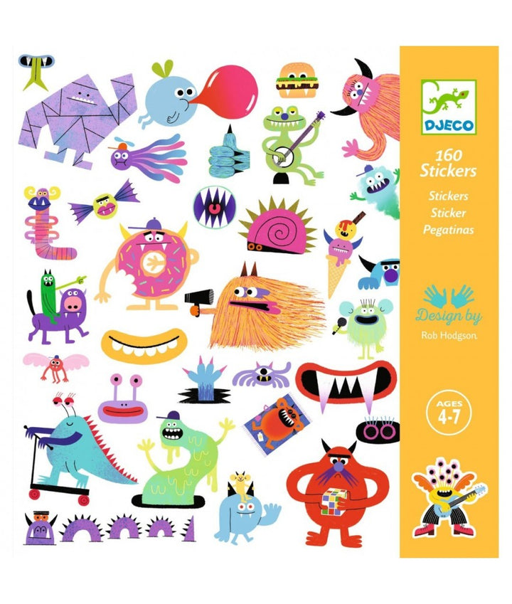 Djeco Stickers Monsters – 160 grappige en unieke monsterstickers voor kinderen vanaf 4 jaar
