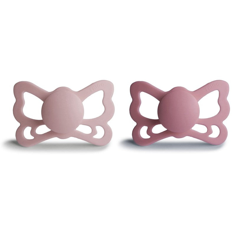 Fopspeen Frigg Butterfly Silicone Cream / Blush (2pack) mt 6-18m