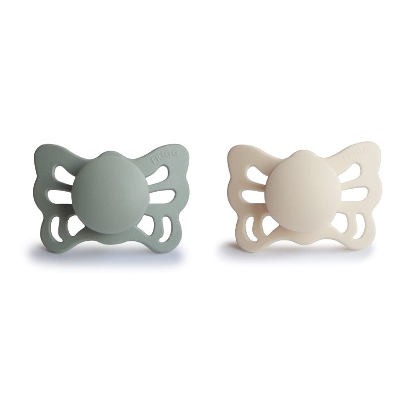 Fopspeen Frigg Butterfly Silicone Cream / Sage (2pack) mt 0-6m
