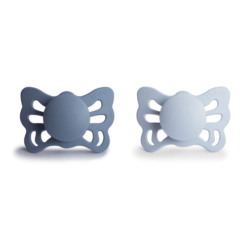 Fopspeen Frigg Butterfly Silicone Slate / Powder Blue (2pack) mt 0-6m